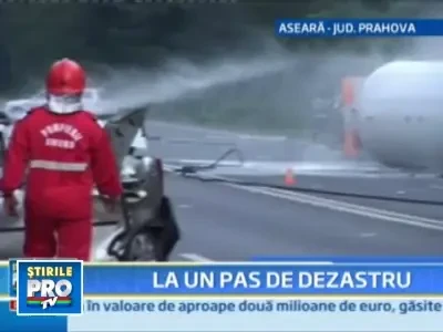 Pericol pe DN1! O cisterna plina cu gaz lichefiat s-a rasturnat pe sosea!