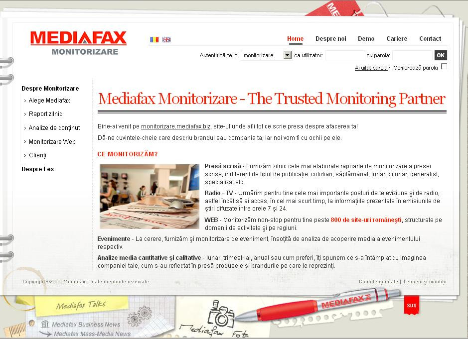 Mediafax integreaza site-ul de monitorizare de presa in Mediafax.biz