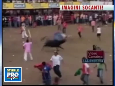 IMAGINI SOCANTE! Inca un om ucis de taur!!!