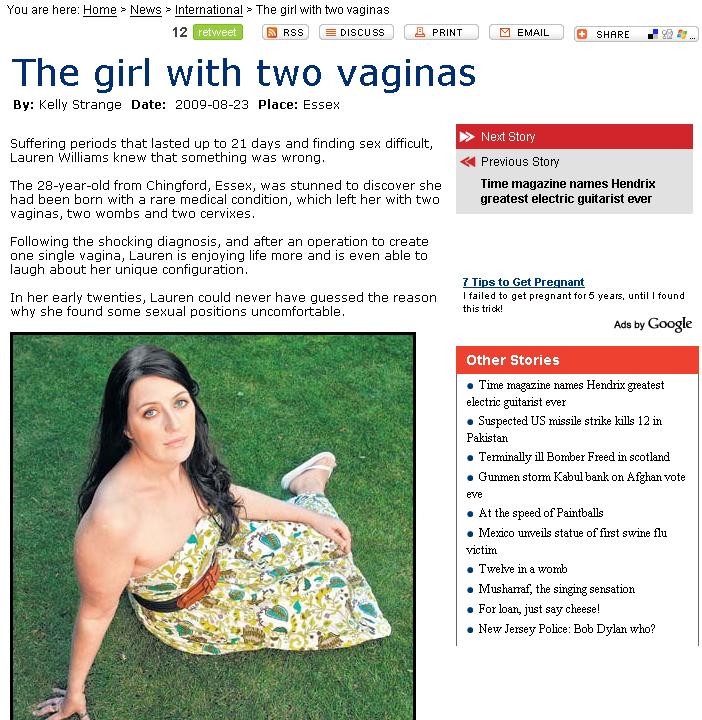 Fata care i-a lasat masca pe medici: are doua vagine!