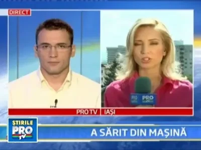 A vrut sa scape de politie, asa ca s-a aruncat din mers dintr-o masina!