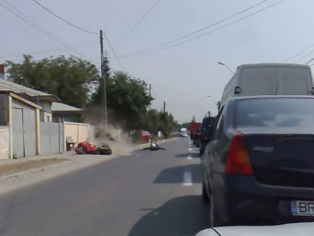 Marirea si decaderea unui motociclist! VEZI VIDEO!