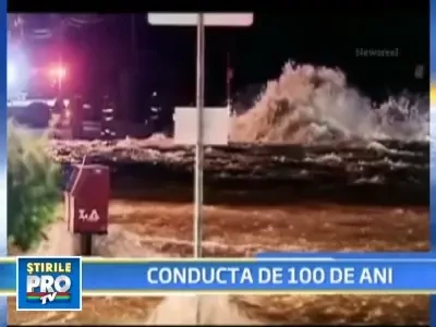 Inundatie in centrul Los Angeles-ului, dupa ce o conducta de apa s-a spart