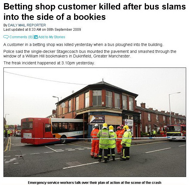 A fost calcat de autobuz intr-o casa de pariuri!