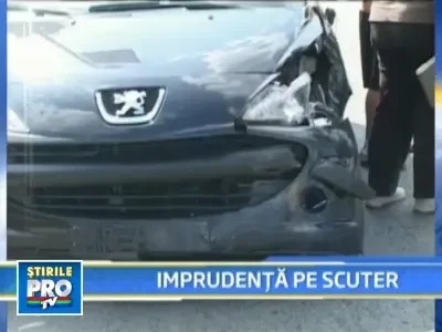 Au intrat cu scuterul intr-un autoturism, iar acum sunt in stare grava