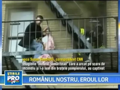 Eroul roman din New York a avut un sprijin de nadejde intr-un pompier