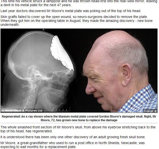 I-a crescut osul la loc, dupa ce si-a pierdut o parte din craniu