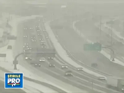 Poleiul si ninsoarea le dau batai de cap politistilor americani!