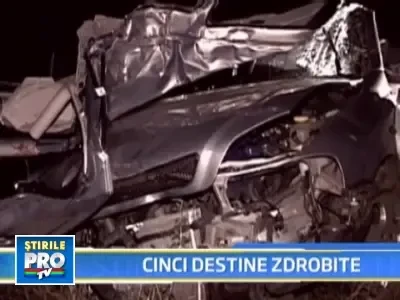 Moartea a secerat cinci vieti pe o sosea din Braila! Goneau cu 140 km/h