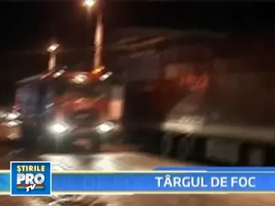 Un targ din Craiova, intins pe 10.000 de metri patrati, inghitit de flacari