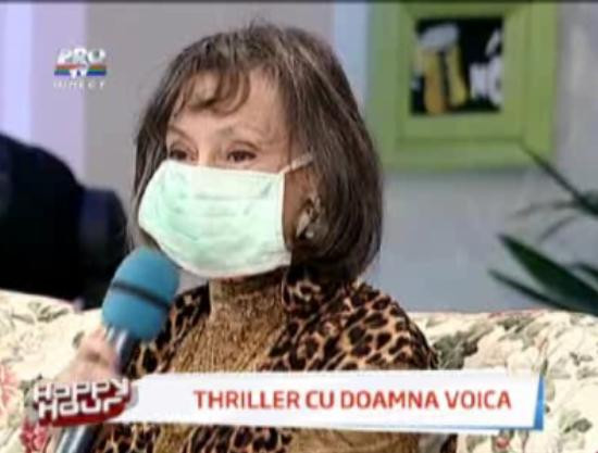 Pe urmele idolului sau, Marina Voica poarta o masca de protectie