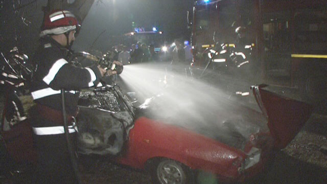 2 oameni au ars de vii, 13 au fost raniti, intr-un accident langa Bucuresti