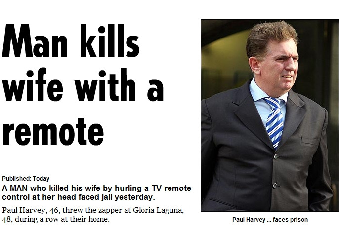 Si-a omorat nevasta cu telecomanda, dintr-o singura lovitura!