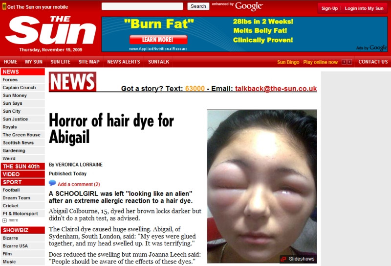 A capatat infatisarea unui extraterestru, din cauza vopselei de par!