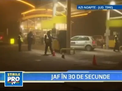 Jaf armat in 30 de secunde la o benzinarie, langa Timisoara!