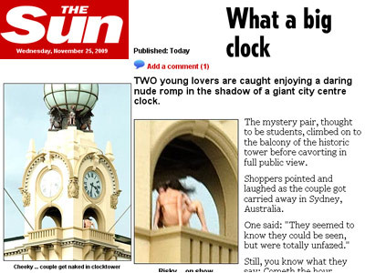 Sex fierbinte la inaltime, in turnul cu ceas din Sydney!