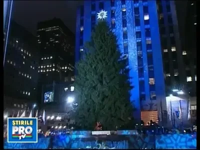 Spectacol la aprinderea bradului de Craciun de la New York