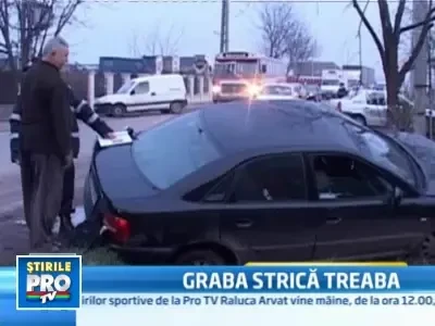 O soferita neatenta a facut prapad pe o strada din Targu Mures