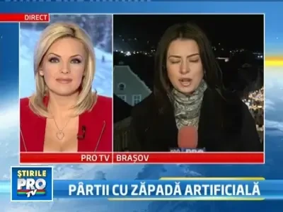 Distractie cu tunul de zapada artificiala, pe Valea Prahovei!