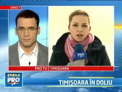 Doliu la Timisoara! Drapelele in berna, in cinstea eroilor Revolutiei!