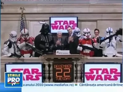 Luptatori galactici din Star Wars, in vizita la Bursa din New York