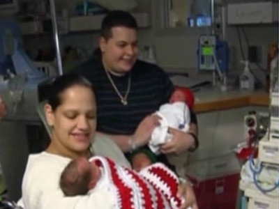 A adus pe lume tripleti, chiar in ajunul Craciunului!