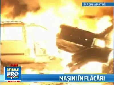 Ciocnire urmata de un incendiu puternic. Soferii scapa cu viata