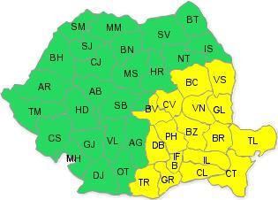 Codul galben intra in prelungiri! Viscol si ninsori in sud-estul tarii!