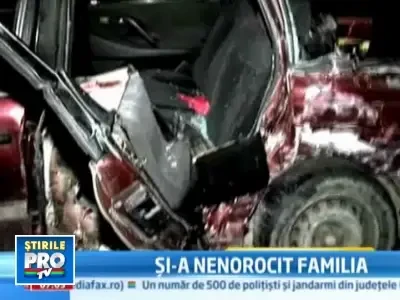 Si-a nenorocit familia dupa ce a intors masina pe linie continua!