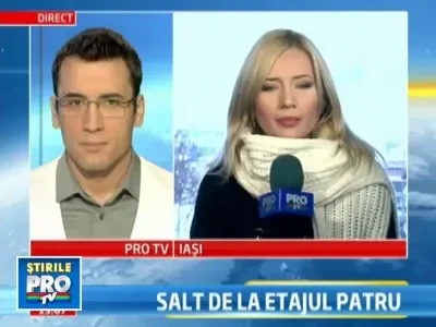 Incredibil! S-a ales doar cu nasul spart dupa ce a cazut de la etajul 4