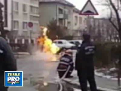 Incendiu in centrul Timisoarei! O conducta de gaz a luat foc
