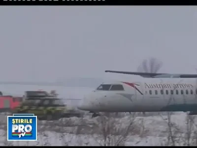 Fum fara foc in aeronava care a aterizat de urgenta pe aeroportul din Iasi