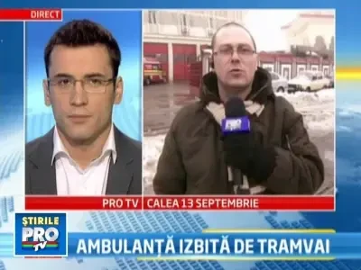 Accident grav in Capitala! O ambulanta a fost lovita in plin de un tramvai