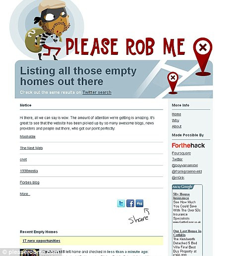 "Please rob me", site-ul care stie cand nu esti acasa!