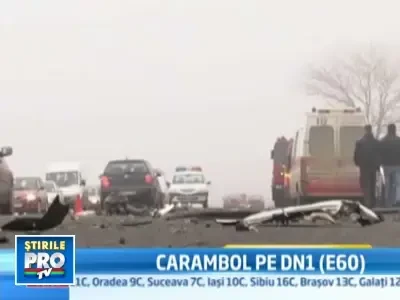 9 raniti, dupa ce sase masini s-au ciocnit la iesirea din Turda spre Cluj