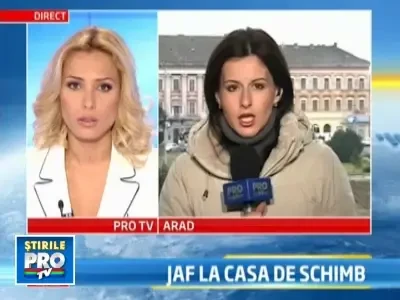 Jaf la o casa de schimb din Arad.Paguba? 4.000 de euro si 1 mil. de forinti