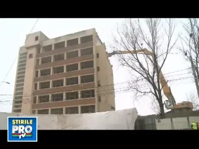Demolare spectaculoasa in centrul Bucurestiului! VIDEO