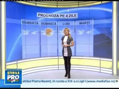 Prognoza meteo pentru urmatoarele trei zile