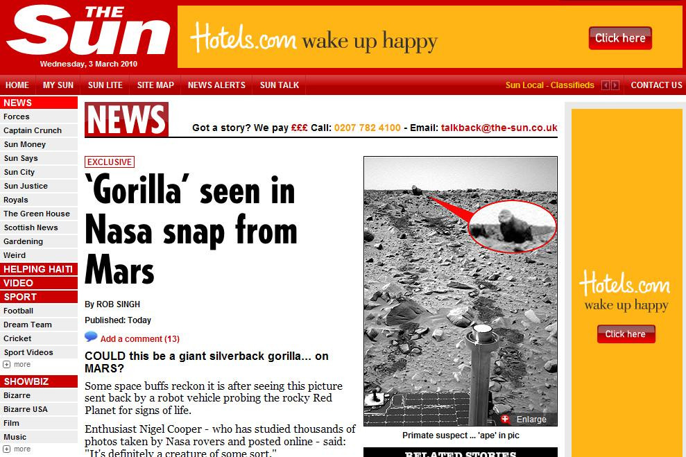 NASA a pozat o... "gorila" extraterestra!