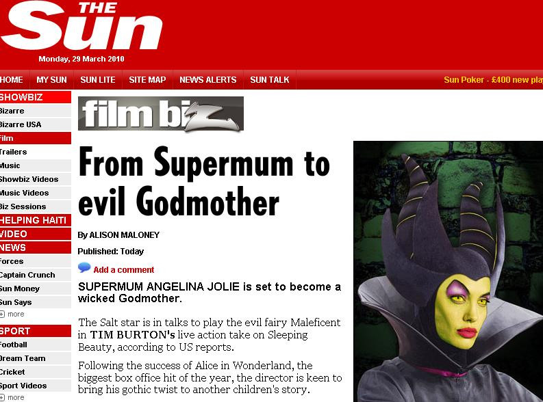 Angelina Jolie, ursitoarea cea rea!
