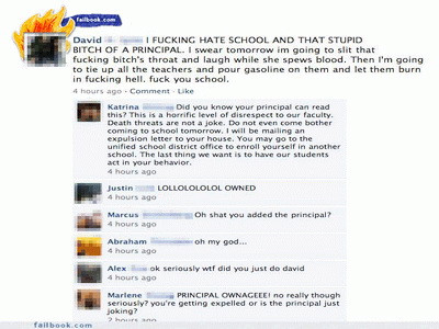 Exmatriculat din scoala, pe Facebook, dupa ce si-a injurat directoarea!