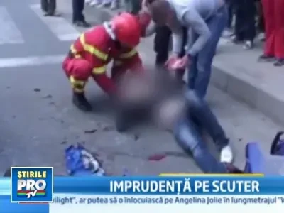 Vitezoman pe scuter! A ajuns pe patul de spital