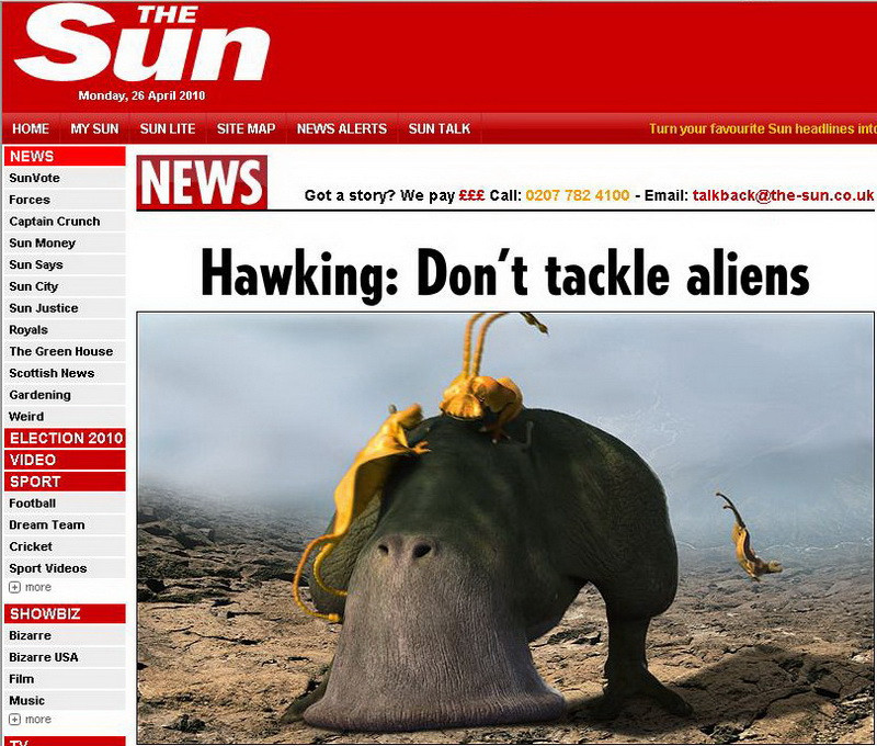 "Extraterestrii exista! Nu incercati sa-i contactati, pentru ca muriti!"