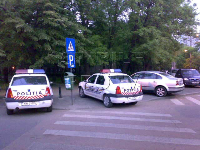 Politisti model! Parcheaza masinile numai pe zebra! FOTO