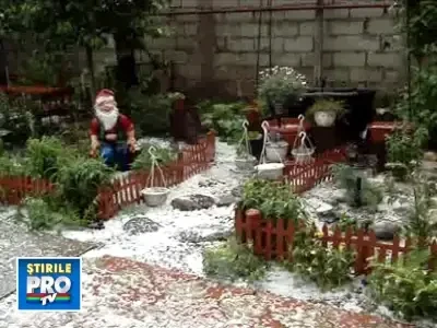 Prima furtuna de vara a adus grindina la Craiova. GALERIE FOTO si VIDEO