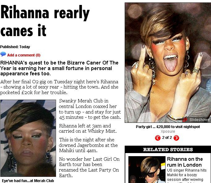 Rihanna, ce OBRAZNICA esti! Ne arati DEGETUL din MIJLOC!