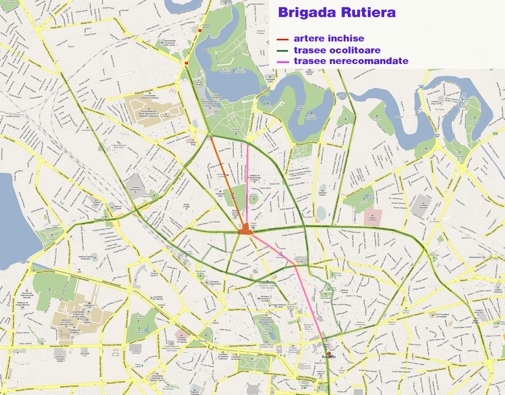 Harta restrictii circulatie Bucuresti 19.05.2010