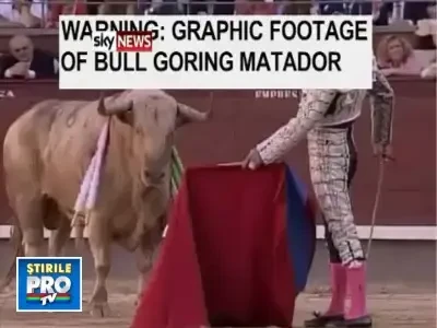 IMAGINI SOC! Un taur i-a strapuns gura unui matador!