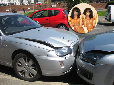 EXCLUSIV! Masina Cheeky Girls, facuta praf de un milionar de 94 de ani