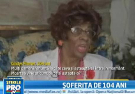 Soferita de exceptie la 104 ani